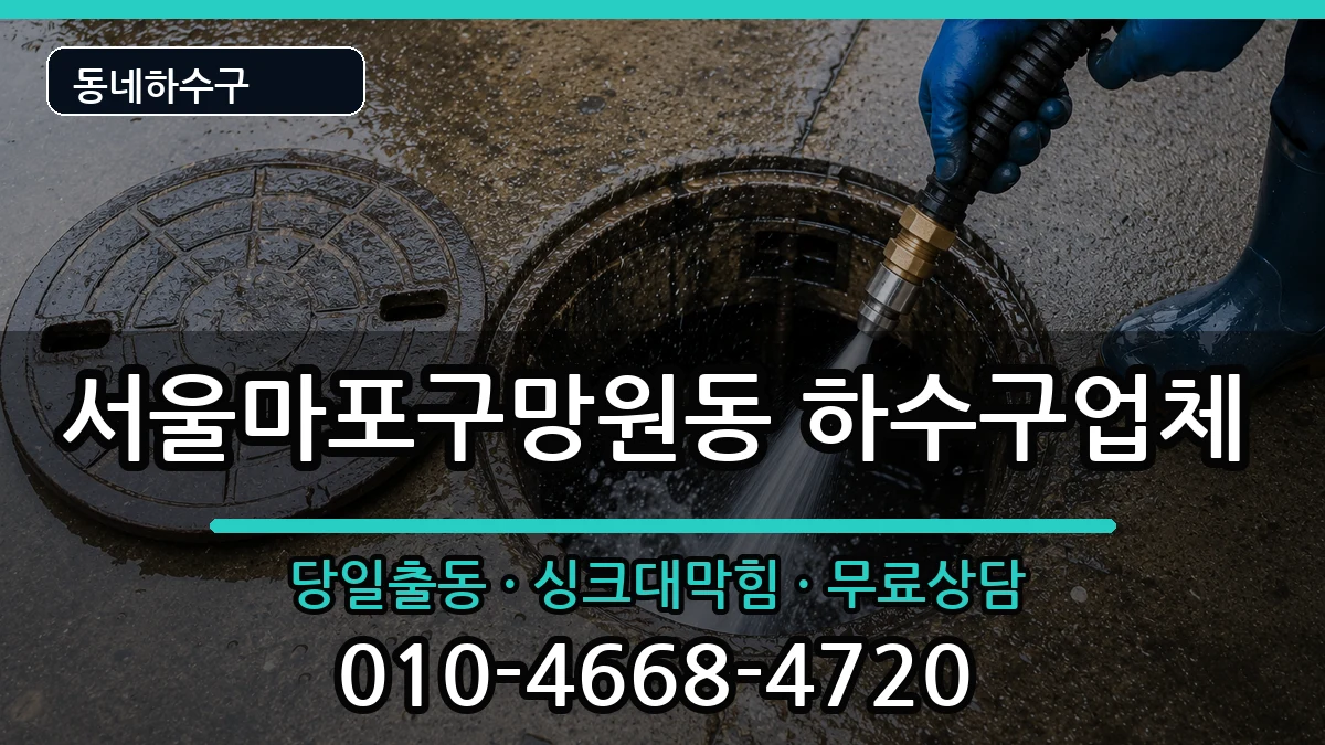 서울마포구망원동 하수구막힘 증상 처리 안내 이미지 2