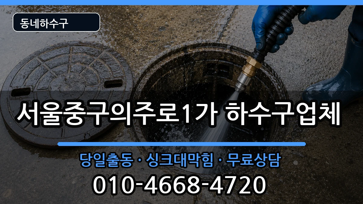 서울중구의주로1가 하수구막힘 증상 처리 안내 이미지 2