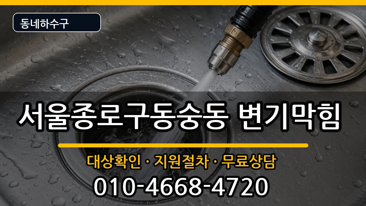 서울종로구동숭동  변기막힘 비용형