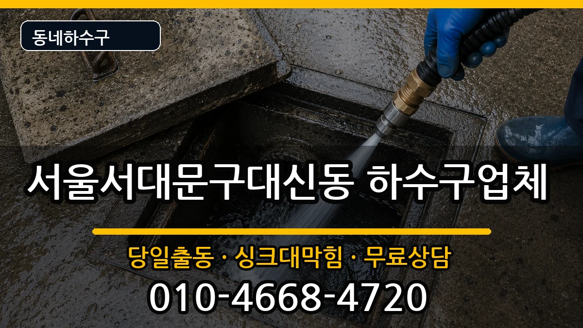 서울서대문구대신동 하수구막힘 증상 처리 안내 이미지 1