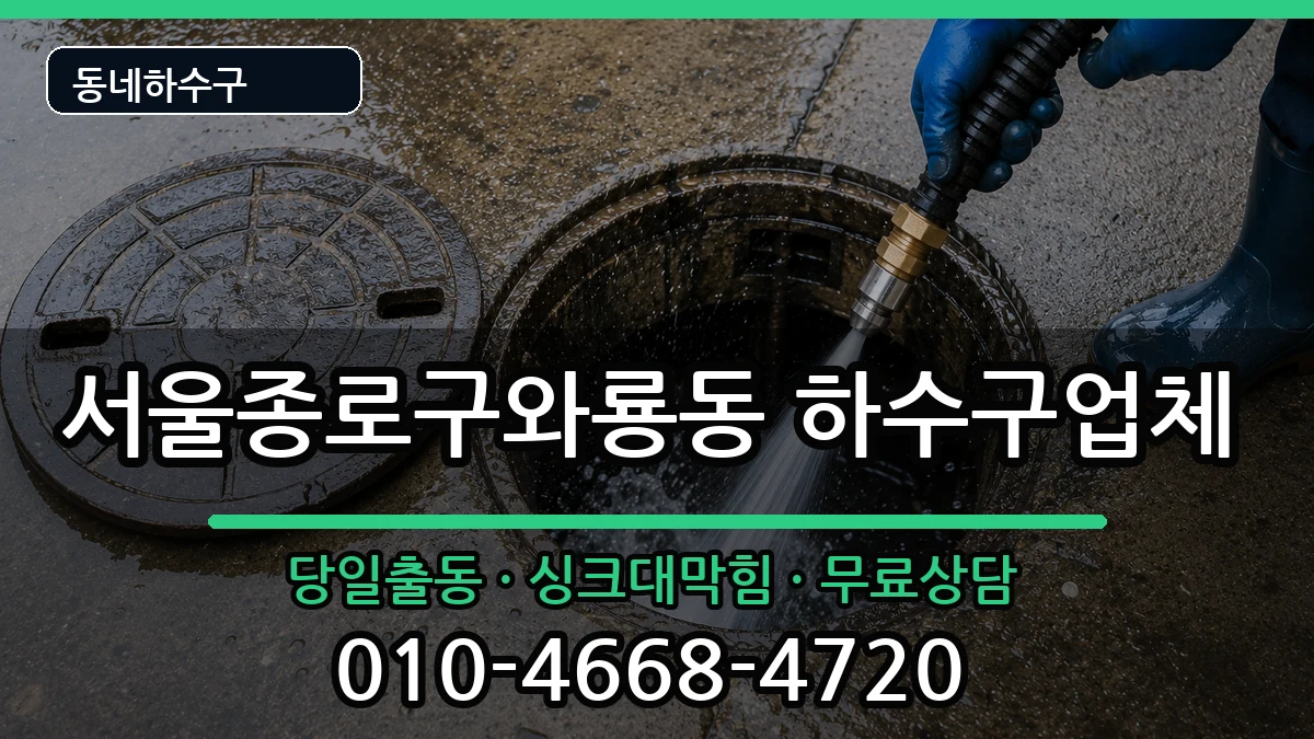 서울종로구와룡동 하수구막힘 서울종로구와룡동 하수구막힘 증상 처리 안내 이미지 1