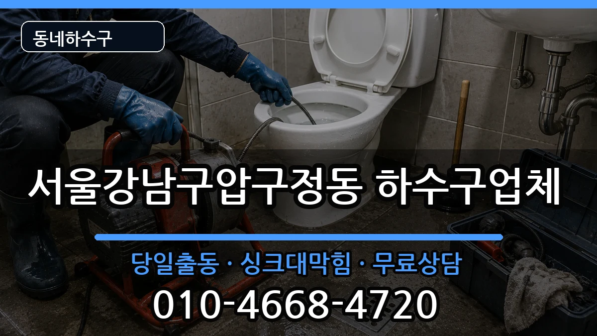 서울강남구압구정동  하수구막힘 비교형