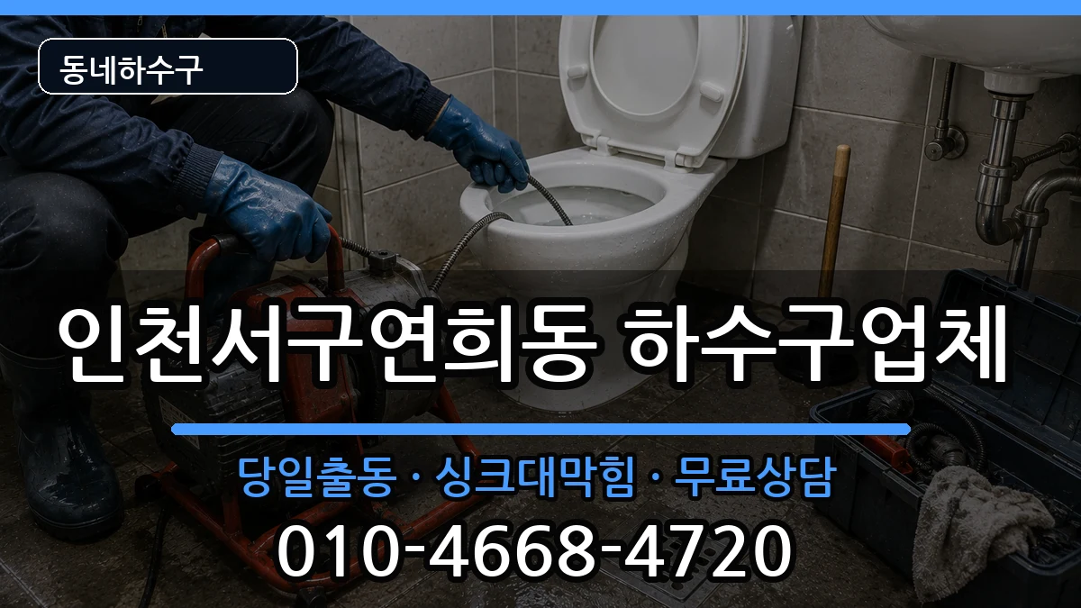 인천서구연희동 하수구막힘 증상 처리 안내 이미지 2