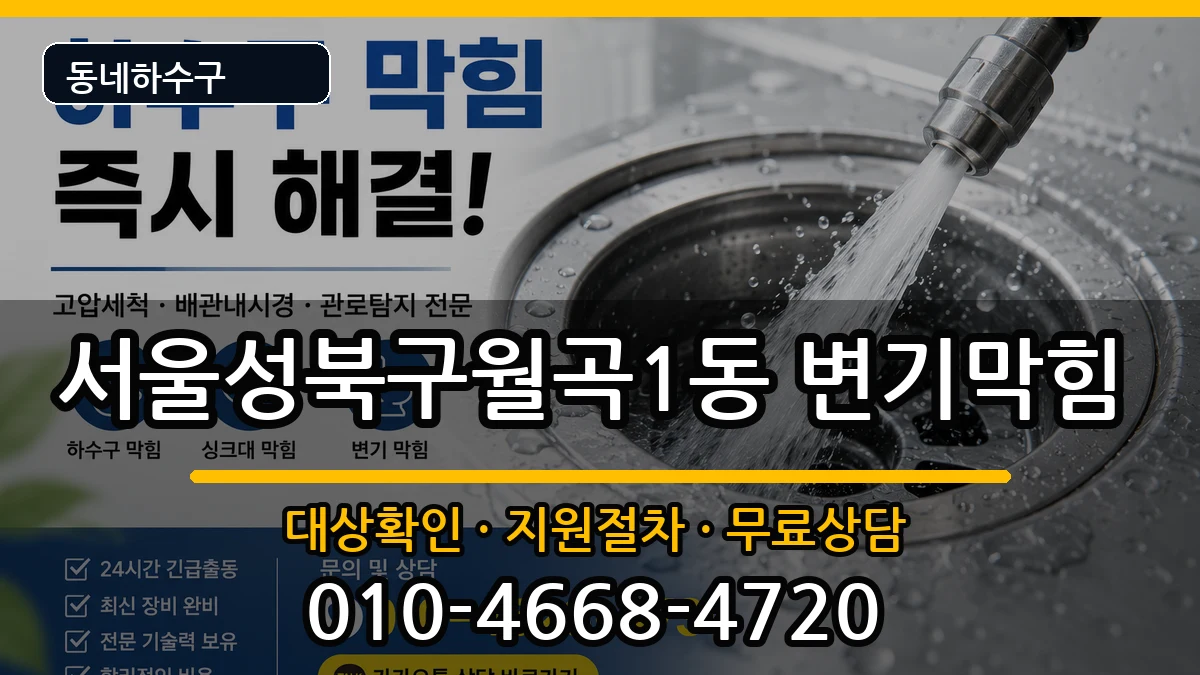 서울성북구월곡1동 변기막힘 서울성북구월곡1동 변기막힘 증상 처리 안내 이미지 1
