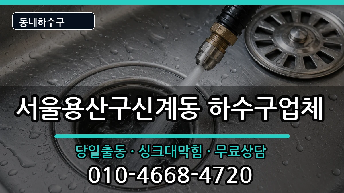 서울용산구신계동 하수구막힘 증상 처리 안내 이미지 1