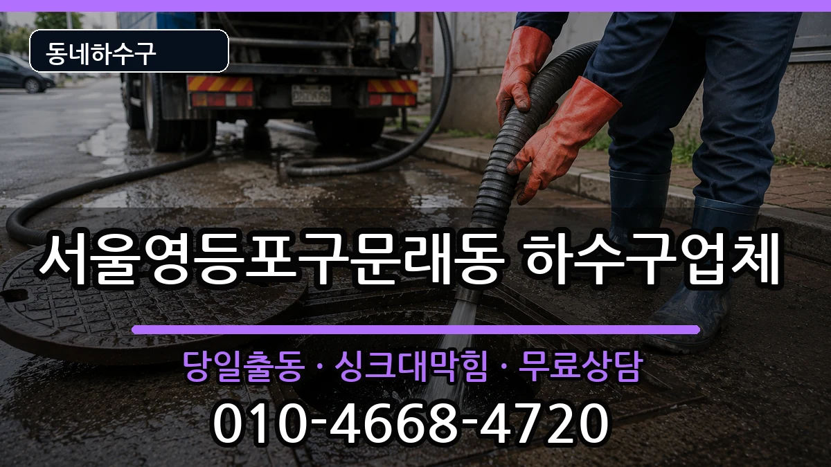 서울영등포구문래동 하수구막힘 증상 처리 안내 이미지 2