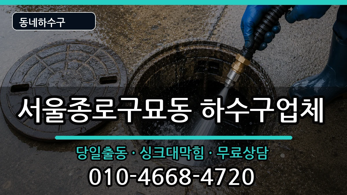 서울종로구묘동 하수구막힘 증상 처리 안내 이미지 2