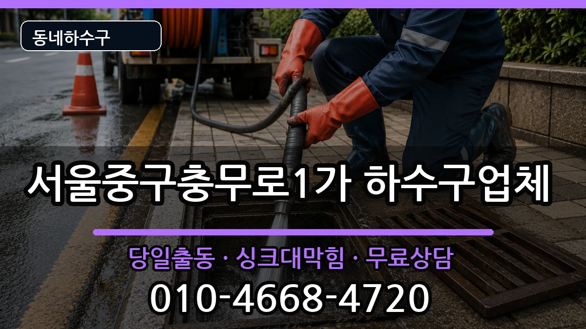 서울중구충무로1가 하수구막힘 증상 처리 안내 이미지 2