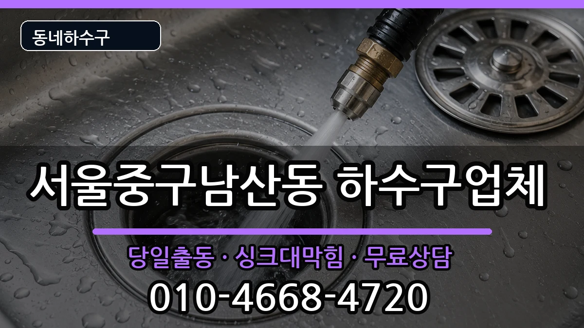 서울중구남산동 하수구막힘 증상 처리 안내 이미지 3