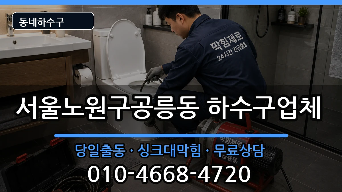 서울노원구공릉동 하수구막힘 증상 처리 안내 이미지 1