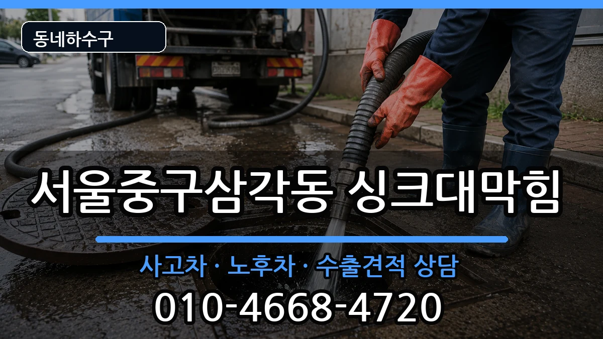 서울중구삼각동 싱크대막힘 증상 처리 안내 이미지 1