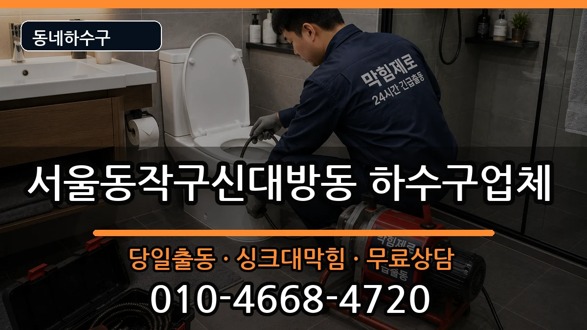 서울동작구신대방동 하수구막힘 증상 처리 안내 이미지 2