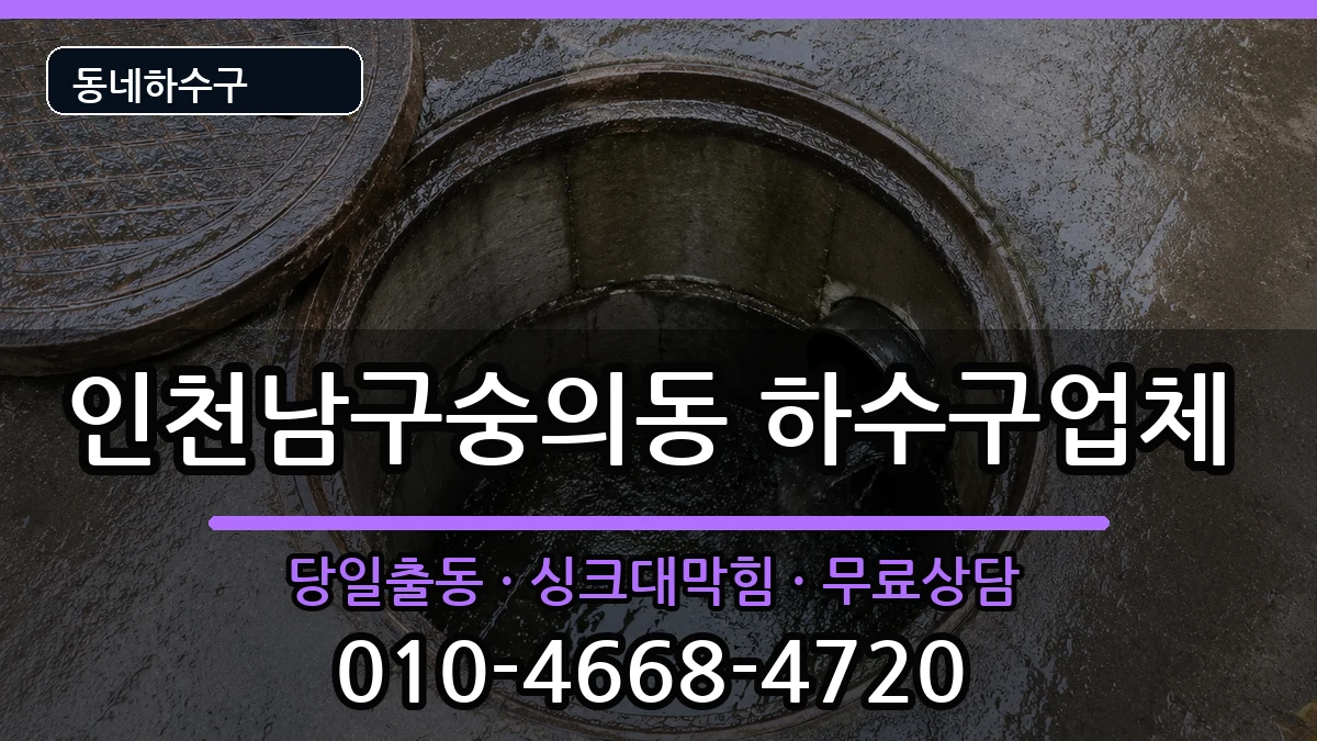 인천남구숭의동 하수구막힘 증상 처리 안내 이미지 2