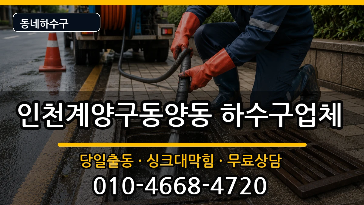 인천계양구동양동 하수구막힘 증상 처리 안내 이미지 1