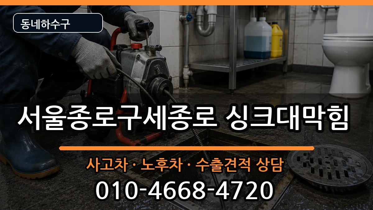 서울종로구세종로 싱크대막힘 증상 처리 안내 이미지 1