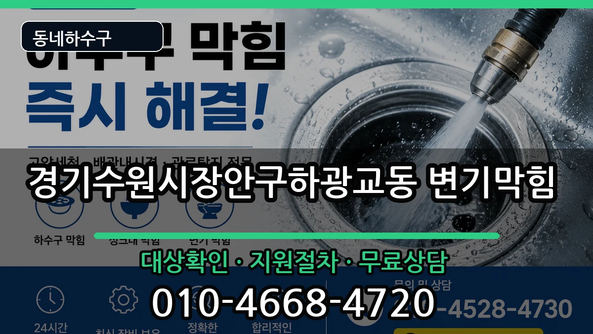 경기수원시장안구하광교동 변기막힘 증상 처리 안내 이미지 2