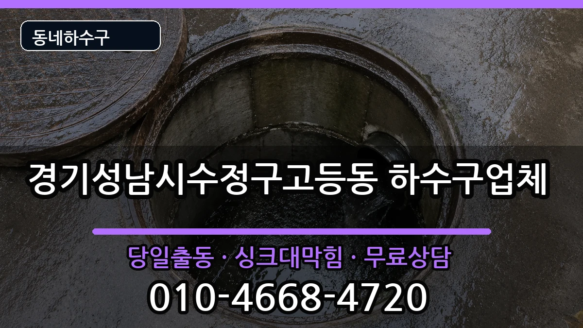 경기성남시수정구고등동  하수구막힘 FAQ형