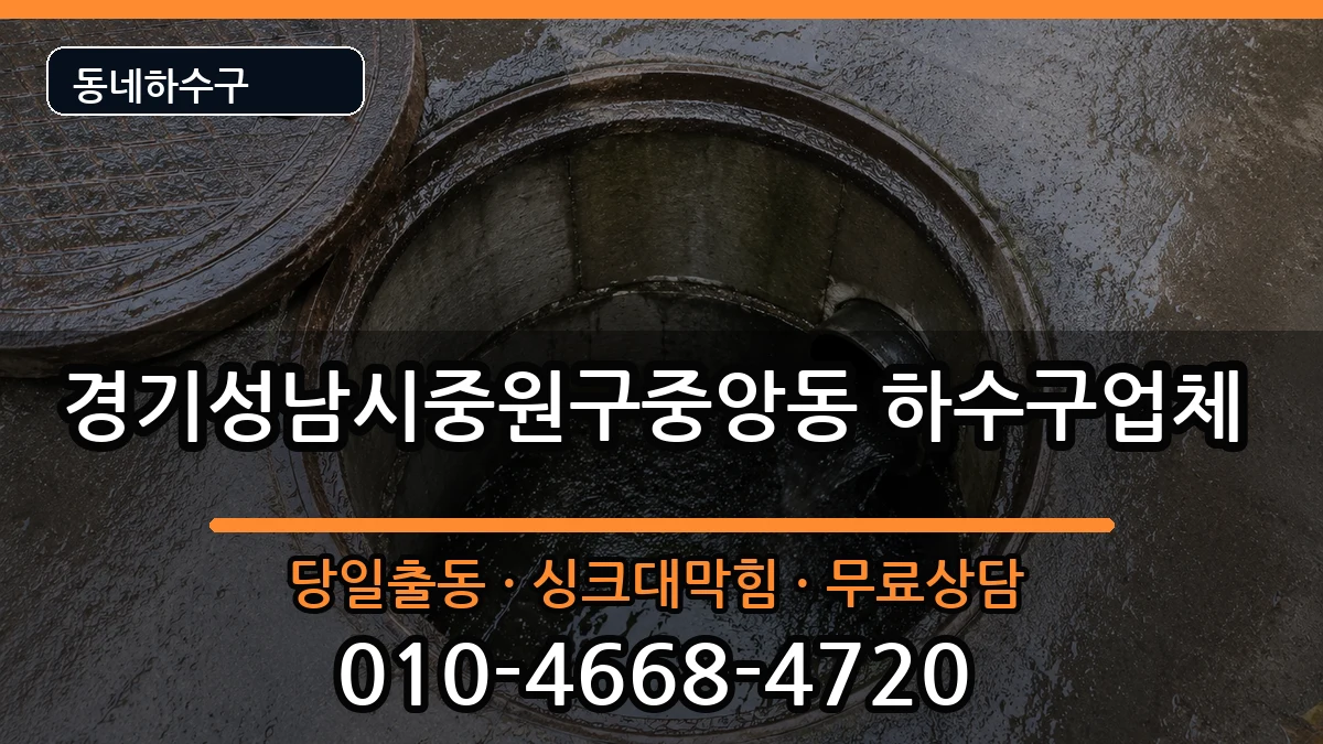 경기성남시중원구중앙동 하수구막힘 경기성남시중원구중앙동 하수구막힘 증상 처리 안내 이미지 3