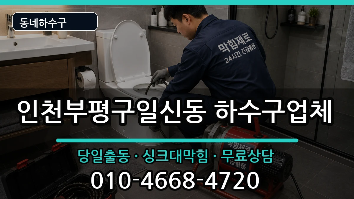 인천부평구일신동 하수구막힘 증상 처리 안내 이미지 3