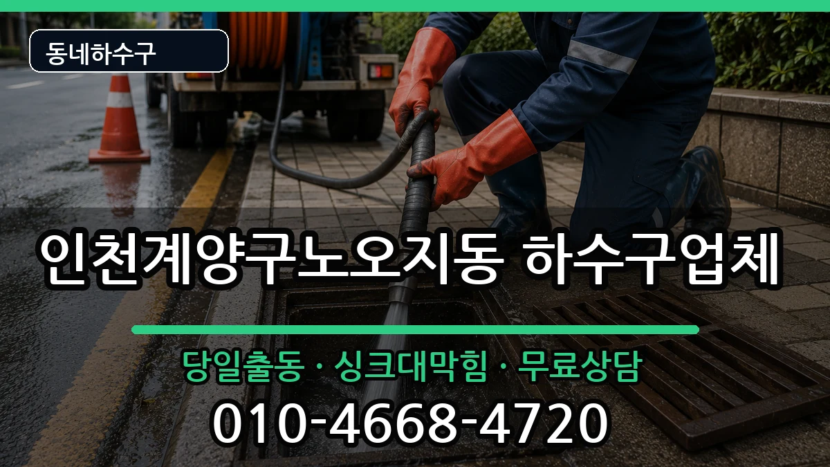 인천계양구노오지동 하수구막힘 증상 처리 안내 이미지 1
