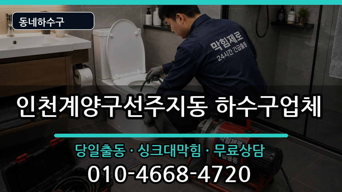 인천계양구선주지동 하수구막힘 증상 처리 안내 이미지 2