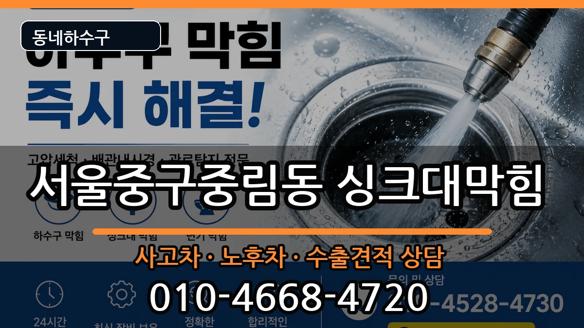 서울중구중림동 싱크대막힘 서울중구중림동 싱크대막힘 증상 처리 안내 이미지 1
