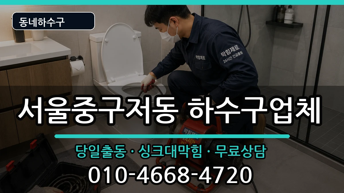 서울중구저동 하수구막힘 증상 처리 안내 이미지 3