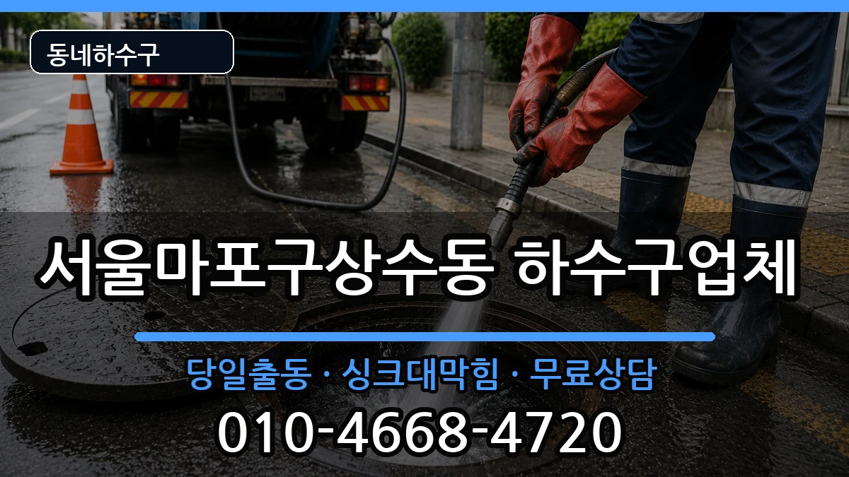 서울마포구상수동  하수구막힘 질문형