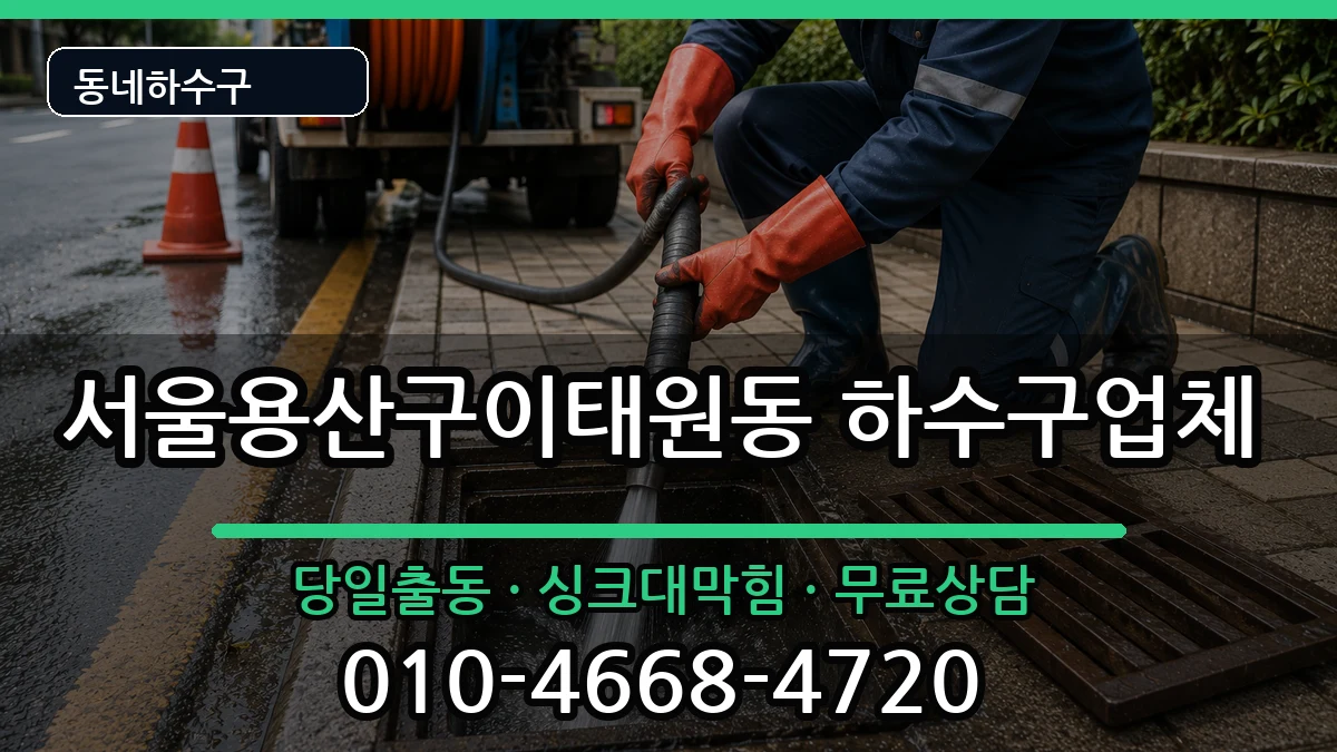 서울용산구이태원동 하수구막힘 증상 처리 안내 이미지 2