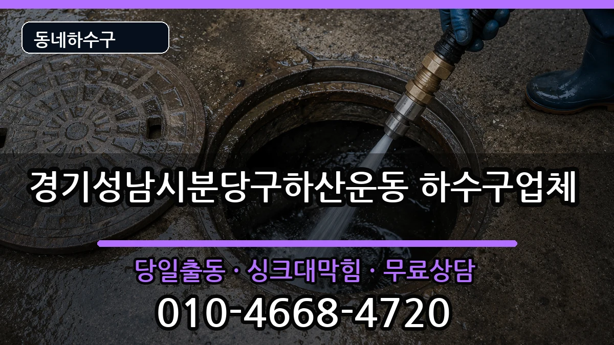 경기성남시분당구하산운동 하수구막힘 증상 처리 안내 이미지 3