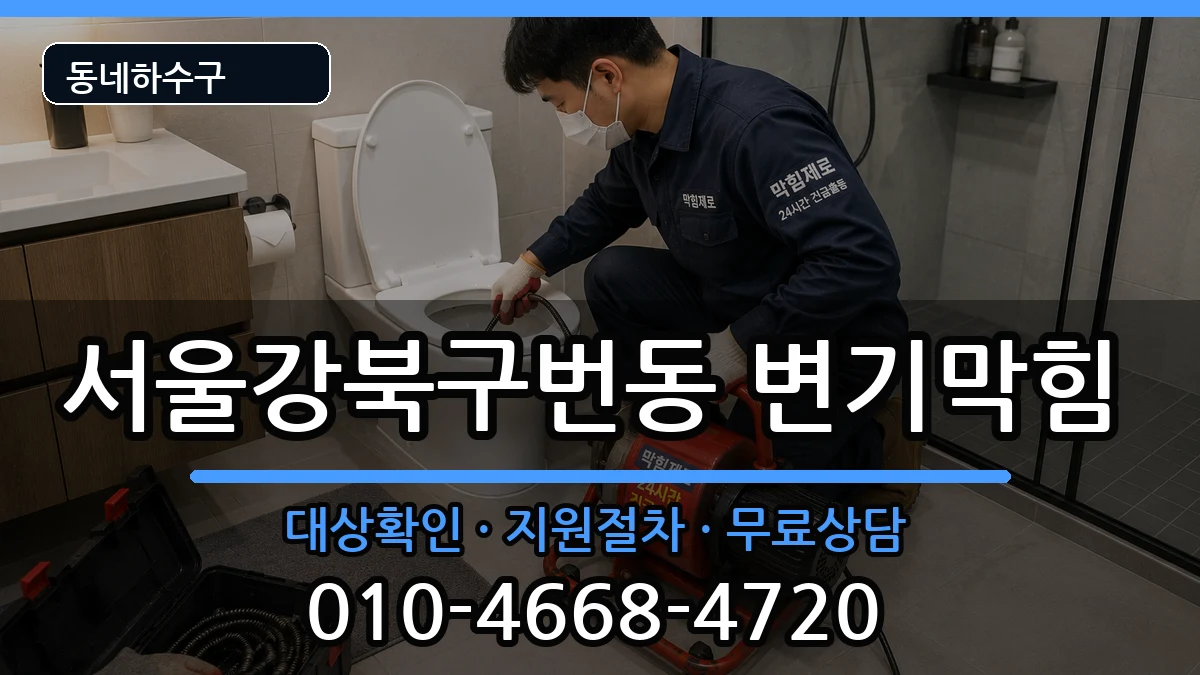서울강북구번동 변기막힘 증상 처리 안내 이미지 3
