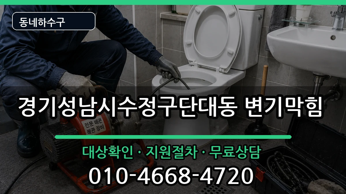 경기성남시수정구단대동 변기막힘 증상 처리 안내 이미지 3