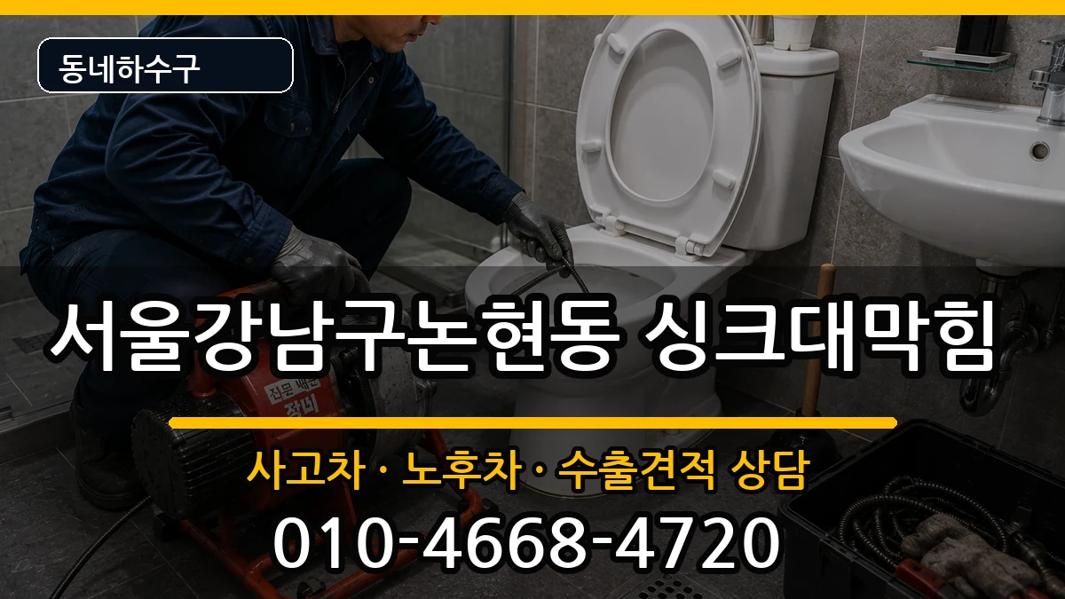 서울강남구논현동 싱크대막힘 증상 처리 안내 이미지 3