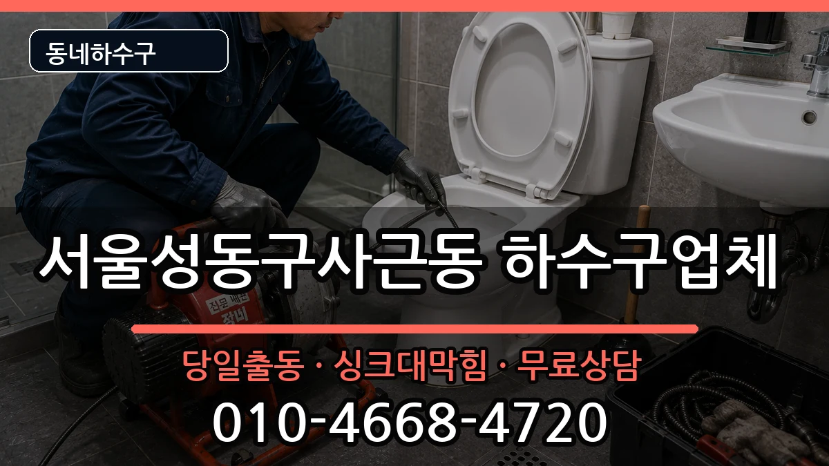 서울성동구사근동 하수구막힘 증상 처리 안내 이미지 1