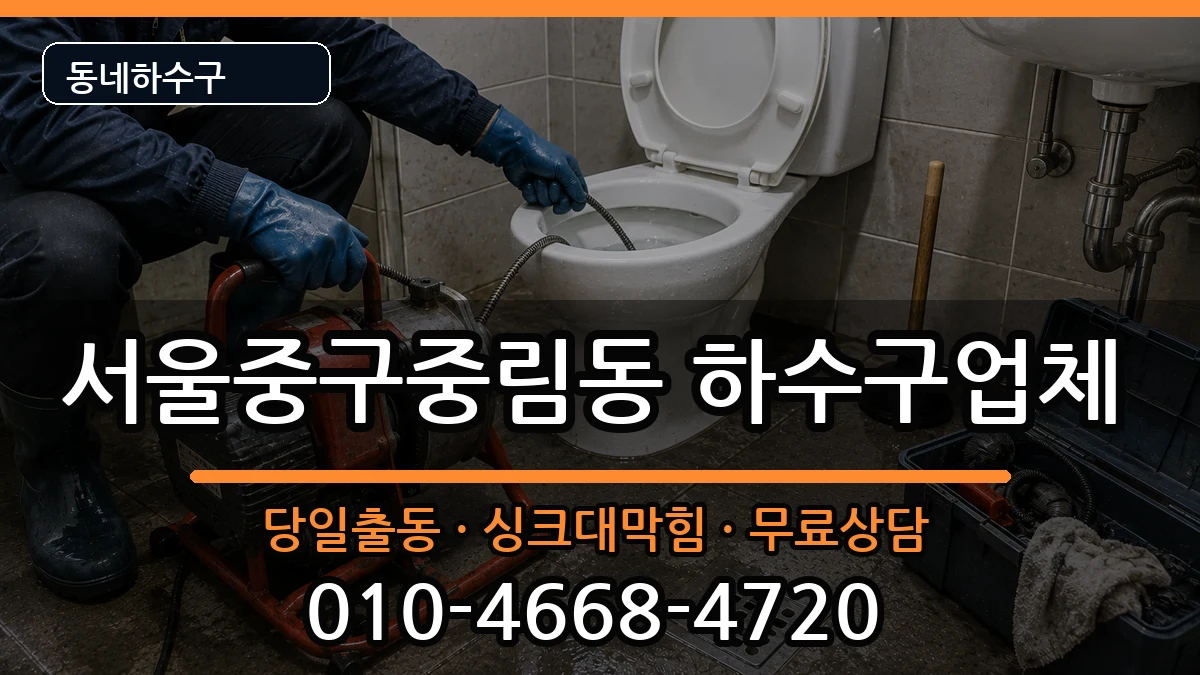 서울중구중림동 하수구막힘 증상 처리 안내 이미지 2