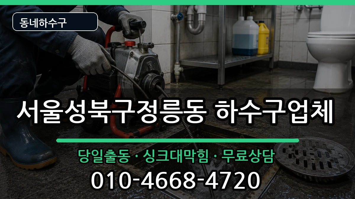 서울성북구정릉동 하수구막힘 증상 처리 안내 이미지 1