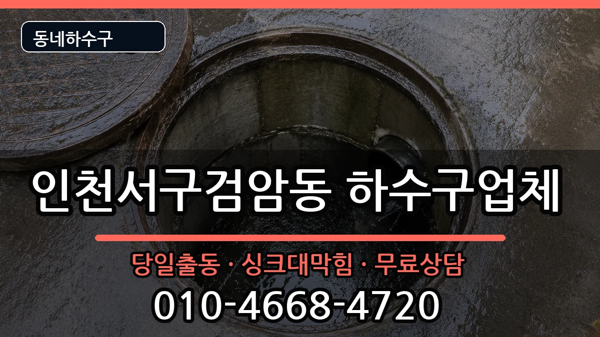 인천서구검암동 하수구막힘 인천서구검암동 하수구막힘 증상 처리 안내 이미지 1
