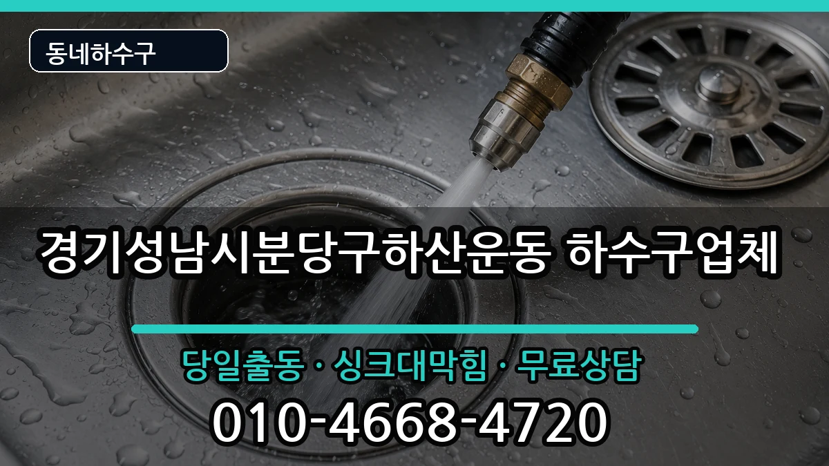경기성남시분당구하산운동 하수구막힘 증상 처리 안내 이미지 2