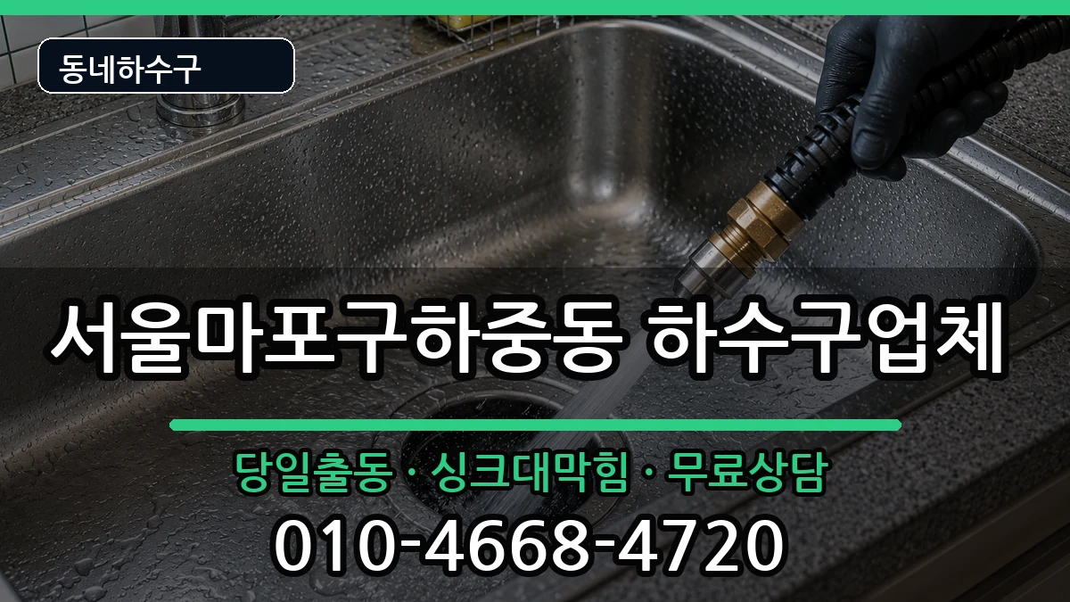 서울마포구하중동 하수구막힘 증상 처리 안내 이미지 1
