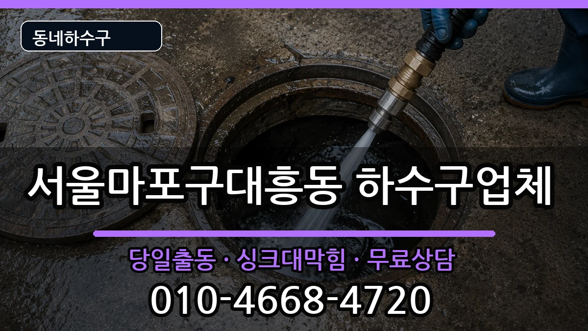 서울마포구대흥동 하수구막힘 증상 처리 안내 이미지 3