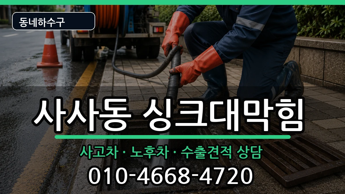 경기안산시상록구사사동 싱크대막힘 증상 처리 안내 이미지 1
