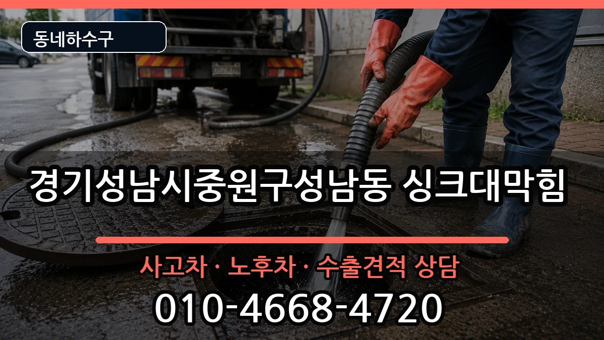 경기성남시중원구성남동 싱크대막힘 경기성남시중원구성남동 싱크대막힘 증상 처리 안내 이미지 2