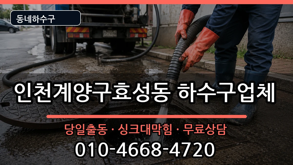 인천계양구효성동 하수구막힘 증상 처리 안내 이미지 2