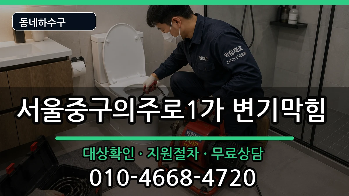 서울중구의주로1가 변기막힘 증상 처리 안내 이미지 2