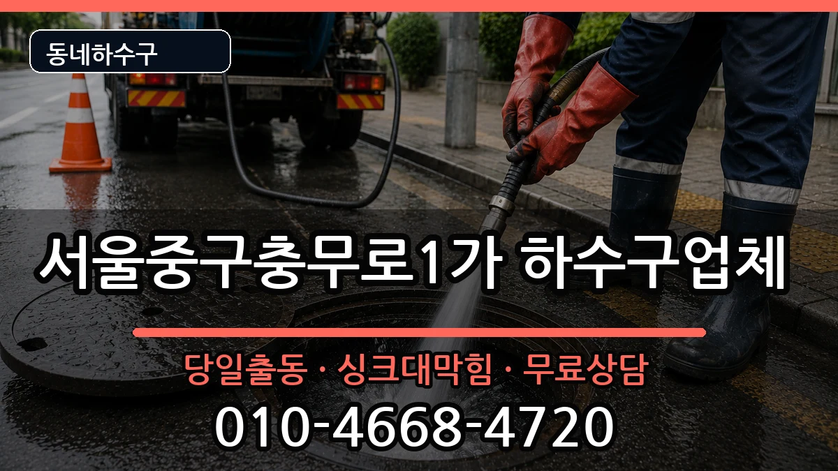 서울중구충무로1가 하수구막힘 증상 처리 안내 이미지 3