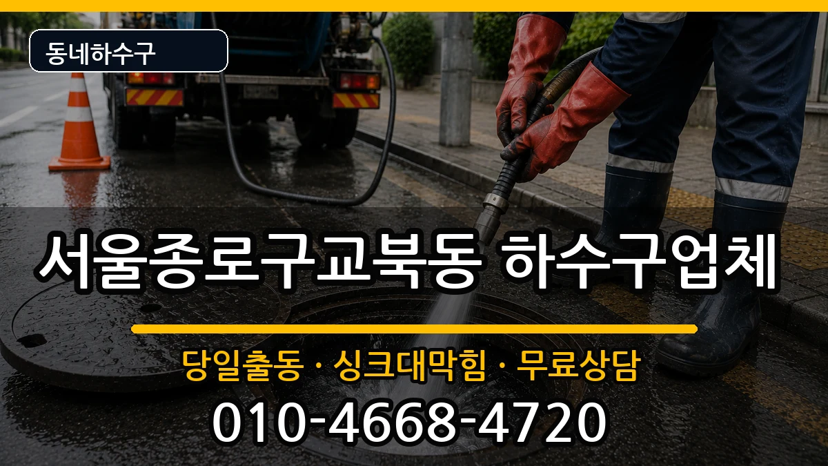 서울종로구교북동 하수구막힘 증상 처리 안내 이미지 2
