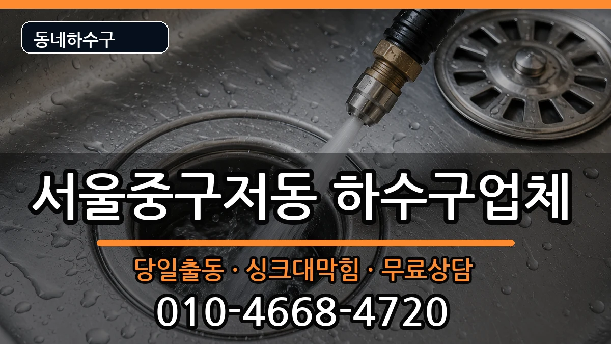 서울중구저동 하수구막힘 증상 처리 안내 이미지 2