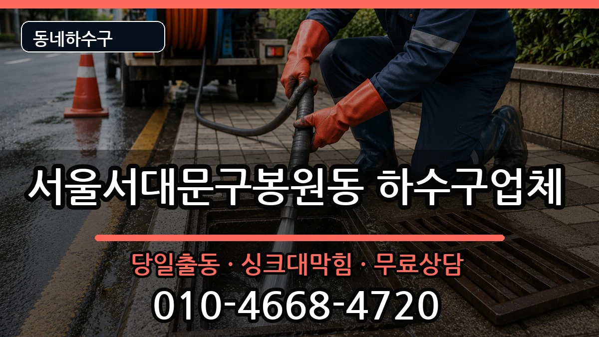 서울서대문구봉원동  하수구막힘 질문형