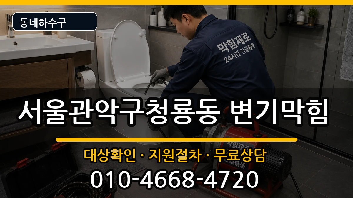 서울관악구청룡동 변기막힘 증상 처리 안내 이미지 2