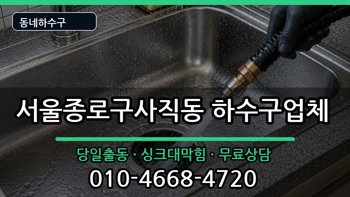 서울종로구사직동 하수구막힘 증상 처리 안내 이미지 1